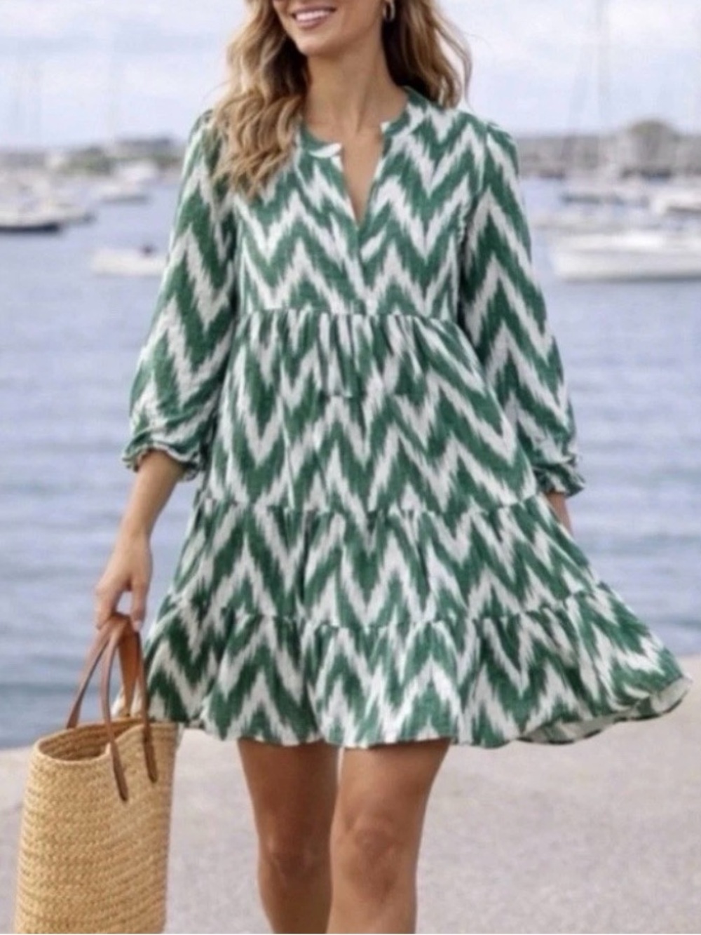 TUCKERNUCK x Pomander Place Kenzo Ikat Print Long Slv Dress XXXL